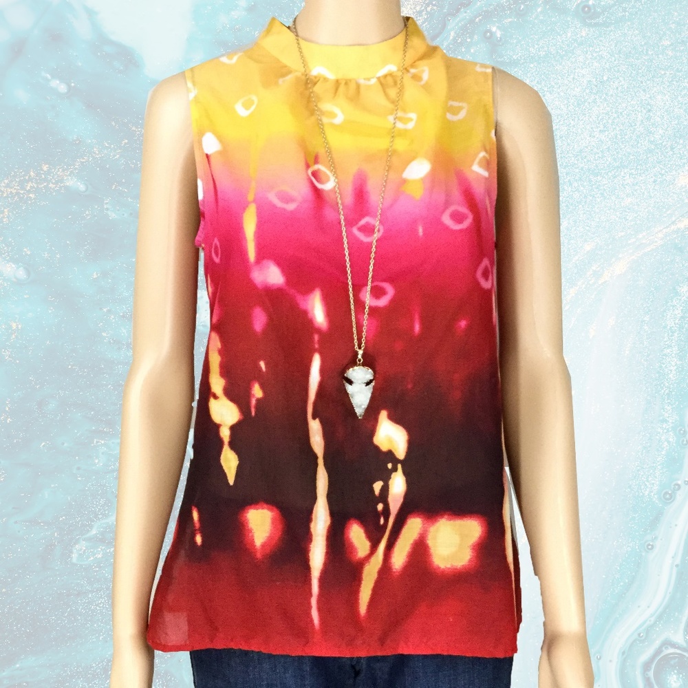 Jones New York Mock Neck Ombre Top
